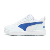 Puma Kids Rebound V6 Lo Ac Ps Shoes In White & Blue