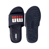 Puma Boys Sporty PU Junior Slides In Navy Multi