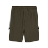 Puma Boys Essential No.1 Logo Woven Cargo Shorts In Olive