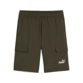 Puma Boys Essential No.1 Logo Woven Cargo Shorts In Olive
