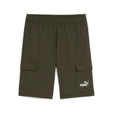Puma Boys Essential No.1 Logo Woven Cargo Shorts In Olive