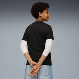 Puma Boys Graphic Box Short Sleeves T-Shirt In Black