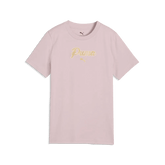 Puma Ess Script Glitter T-Shirt In Misty Pink