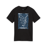 Puma Boys Graphic Box T-Shirt In Black