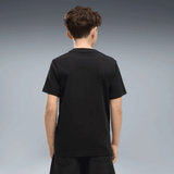 Puma Boys Graphic Printed Short Sleeves T-Shirt In Black/White