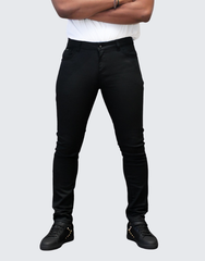 Pure Premium Mens Black Ginetti Wax Jeans