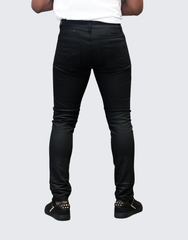 Pure Premium Mens Black Ginetti Wax Jeans