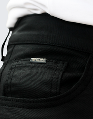 Pure Premium Mens Black Ginetti Wax Jeans