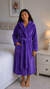 Comet Kids Girls Hooded Gown In Purple