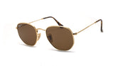 Ray-Ban Brown Lens Sunglasses For Men In Gold