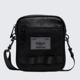 Replay Mens Fm3697 Vintage Look Crossbody Bag In Black