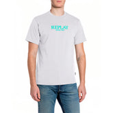 Replay Mens Print Short Sleeve T-Shirt In White
