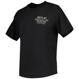 Replay Men Custom Print Front & Back T-Shirt In Black