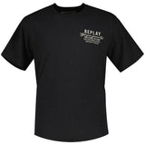 Replay Men Custom Print Front & Back T-Shirt In Black