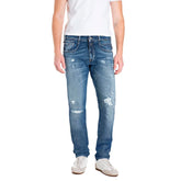 Replay Mens Anbass Slim Fit Jeans In Medium Wash