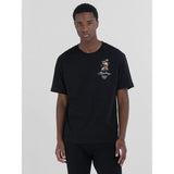 Replay Mens Tiger Print Short Sleeves T-Shirt In Black