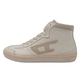 Diesel Mens S Leroji Mid Leather Sneakers In Star White/Antique White