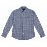 Polo Mens Long Sleeves Plain Shirt In Navy/White