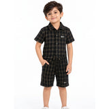 Soviet Boys Textured Short In Black Multi