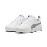 Puma Girls Rickie Junior Sneakers In White/Pale Plum