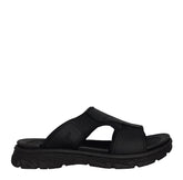 Hush Puppies Mens Charlie II Leather Sandals In Black