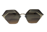 Bv;gari Gold Mirror Serpent Unisex Sunglasses In Gold