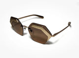 Bv;gari Gold Mirror Serpent Unisex Sunglasses In Gold