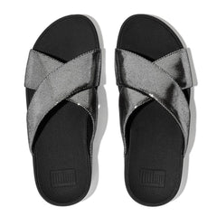 Fitflop Ladies Lulu Lustra Cross Slides In Black