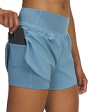 Under Armour Vanish 2 In 1 Shorts In Blue Smoke