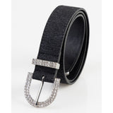 Sissy boy Womens Denim Belt With Diamante Hardware In Black
