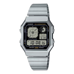 Casio Retro Digital Silver Sq Watch
