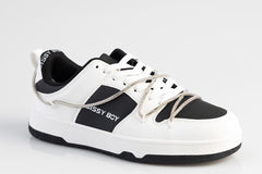 Sissyboy Ladies Diamond Twirl Reverse White And Black Sneakers