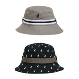 Polo Mens Monogram Reversible Bucket Hat In Grey Multi