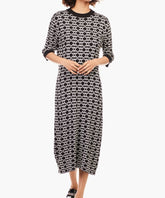 Polo Womens Yumna Monogram Knitted Dress In Black & White