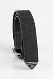 Sissy boy Womens Denim Belt With Diamante Hardware In Black