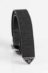 Sissyboy Womens Denim Belt With Diamante Hardware In Black
