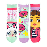 Character Group Girls Gabby'S Dollhouse 3 Pack Crew Socks In Multi