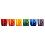Le Creuset Rainbow Set of 6 Cappuccino Mug In Rainbow