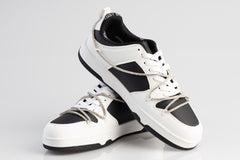 Sissyboy Ladies Diamond Twirl Reverse White And Black Sneakers