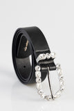 Sissy boy Womens Stone Heart Belt In Black