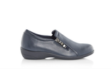 Green Cross Ladies Side Zip Slip On Shoes In Navy
