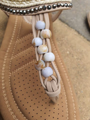 Foot Flex Ladies Sandals In Beige