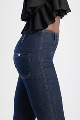 Sissyboy Ladies High Waist Deep Blue Flat Front Skinny Desiz Jean