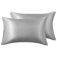 Cotton Co Satin Pillow Cases In Grey
