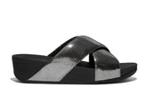 Fitflop Ladies Lulu Lustra Cross Slides In Black