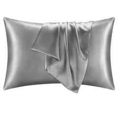 Cotton Co Satin Pillow Cases In Grey