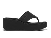 Fitflop Ladies Platforms Wedge Toe-Post Sandals In Black
