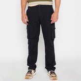 Jeep Mens Bolt Fixed Twill Cargo Pants Black