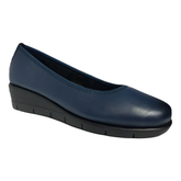 Hush Puppies Womens Gracen Cow Leather Shoes In Navy