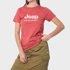 Jeep Womens Organic Applique T-Shirts in Orange